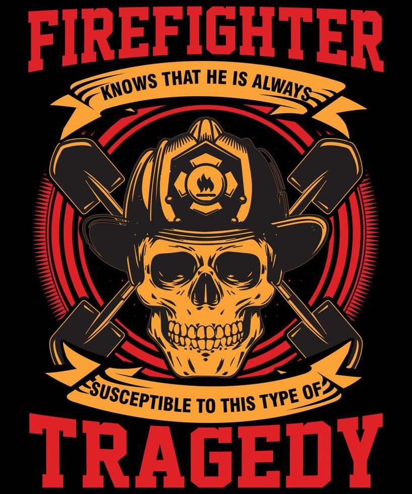 Firefighter T Shirt Design vector