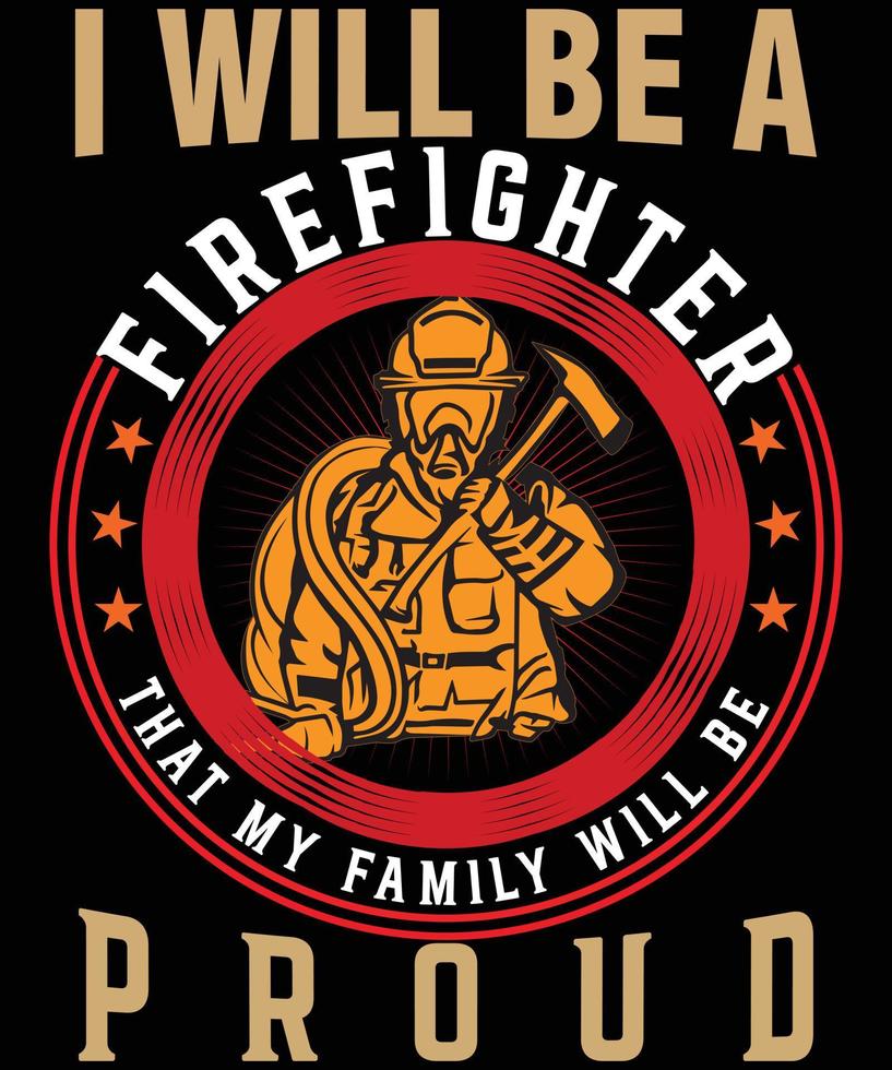 Firefighter T Shirt Design vector