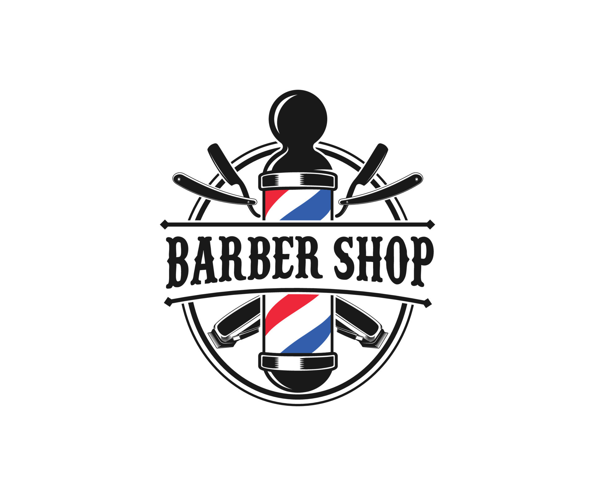 Barbershop Logo. Barber Shop Logo Vector Template 10071559 Vector Art At  Vecteezy