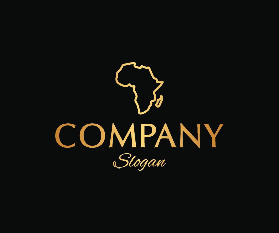 Africa Map in gold color logo vector