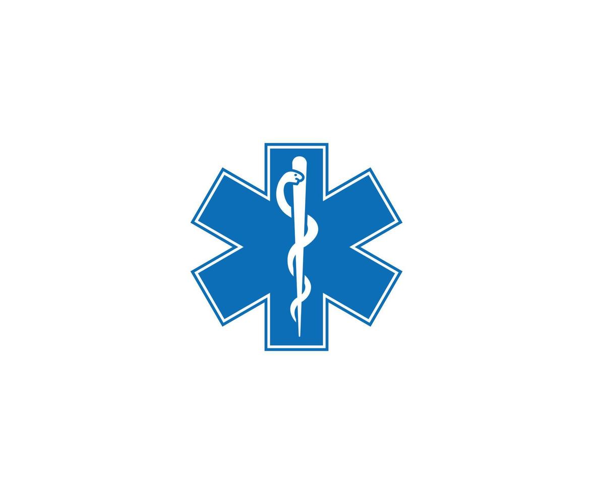 símbolo médico de la emergencia - estrella de la vida - vector icono.