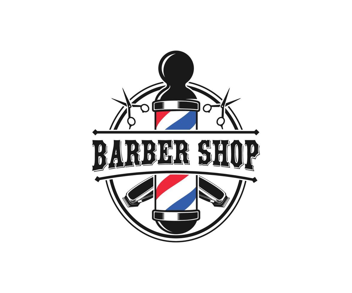 logotipo de barbería vintage. plantilla de vector de logotipo de peluquería