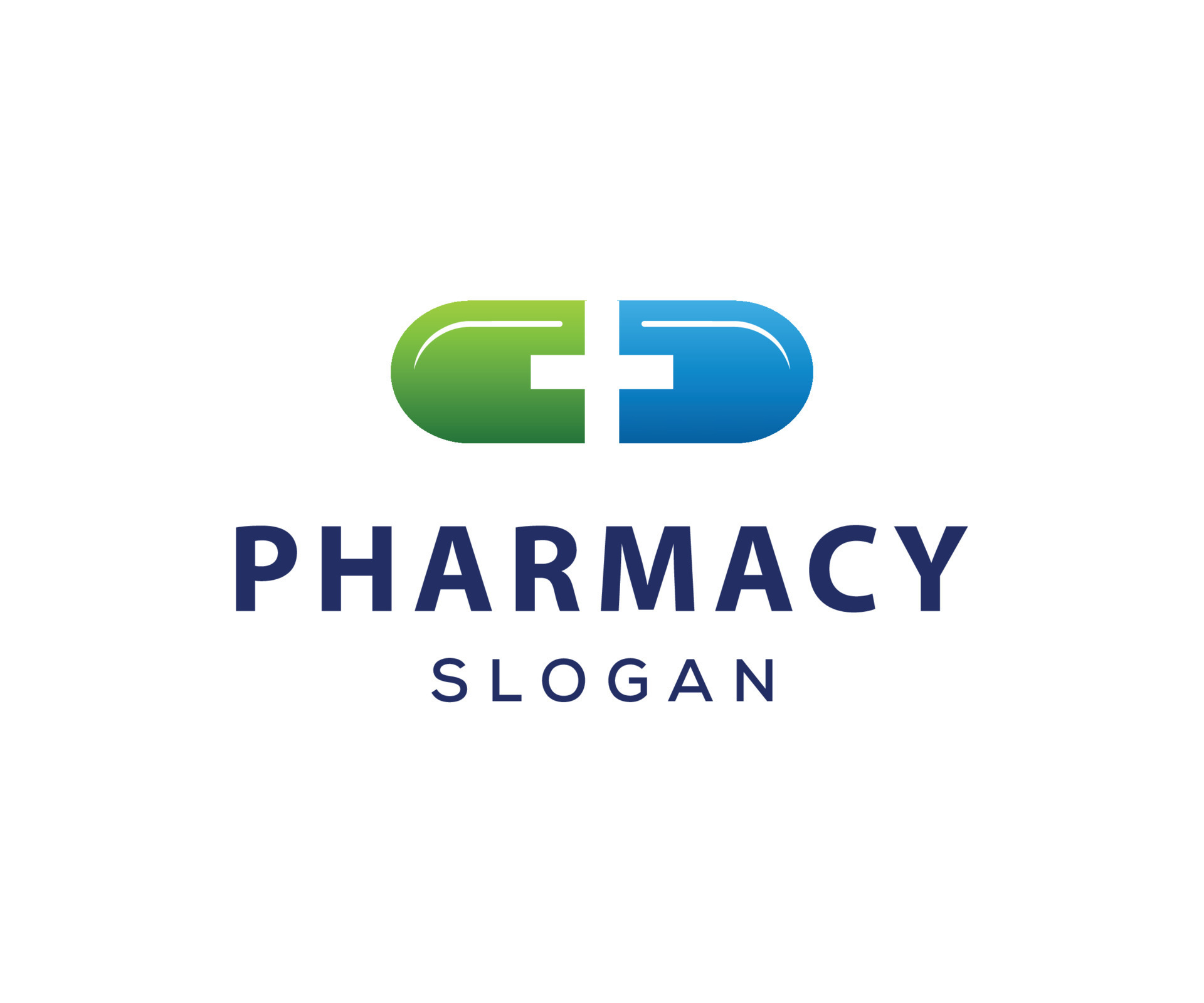 Pharmacy Logo. Modern Pill, Drug Logo Template. 10071717 Vector Art at