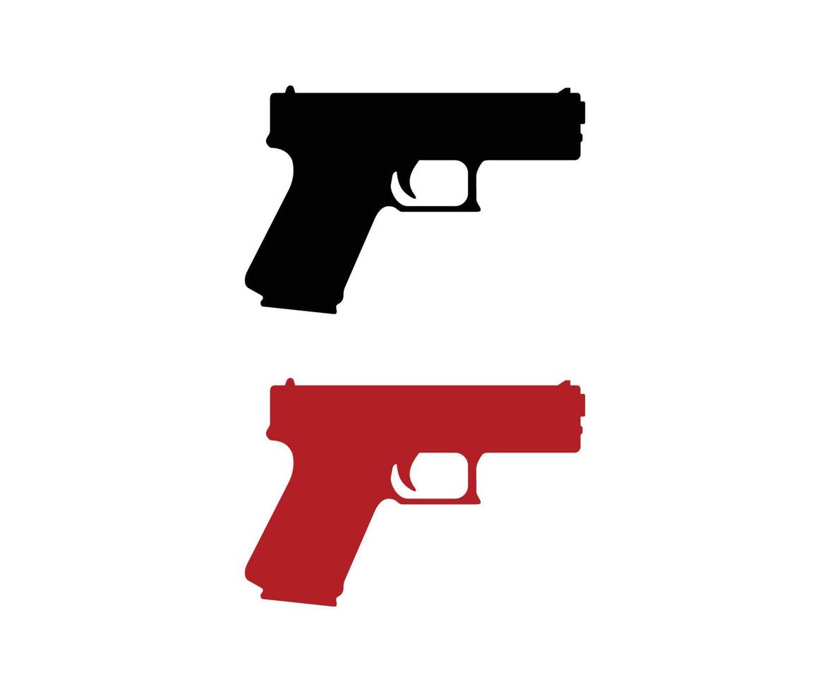 Gun, Pistol Glyph Icon. Firearm. Silhouette Symbol. vector