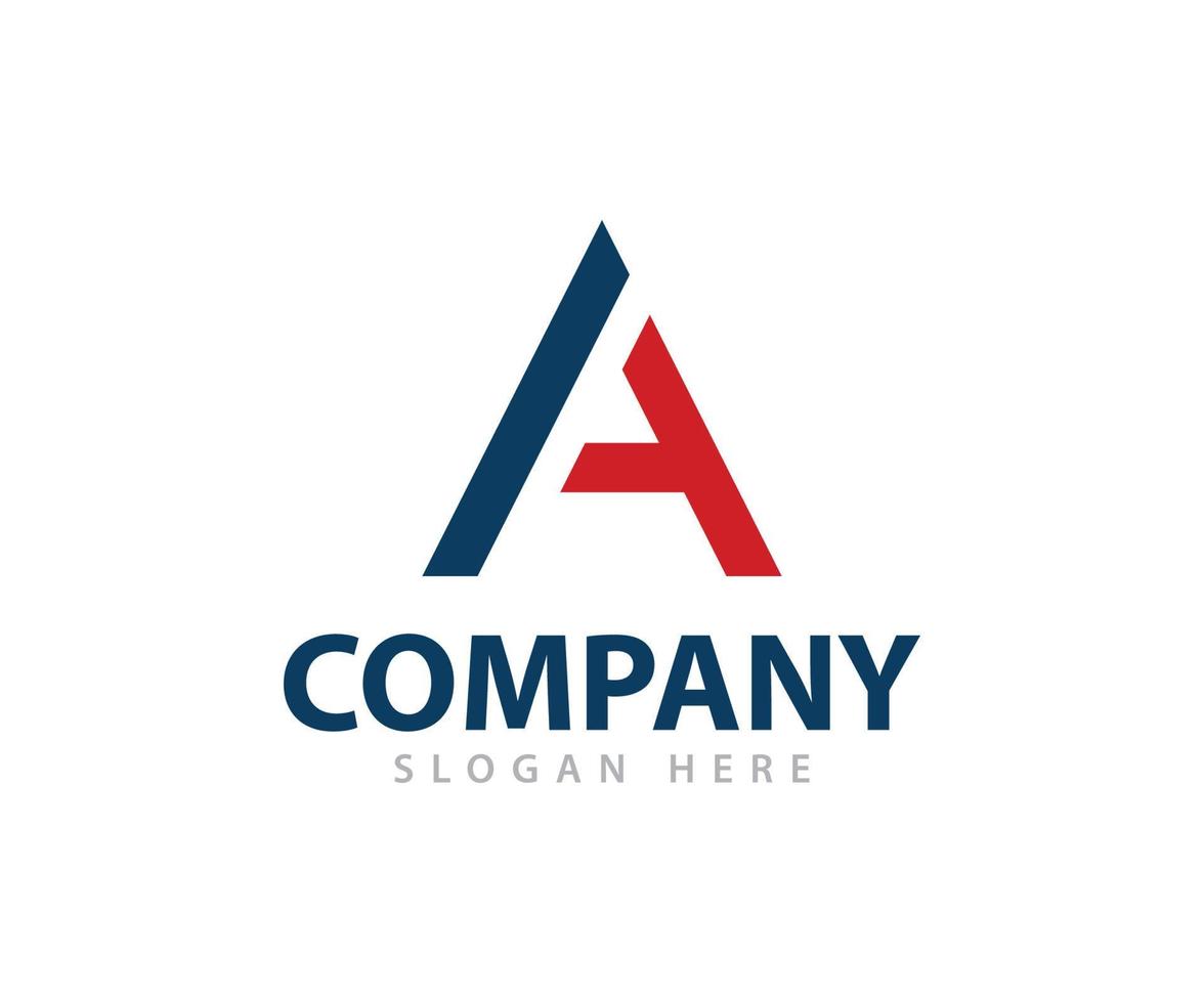 Modern A letter logo icon black and red color vector
