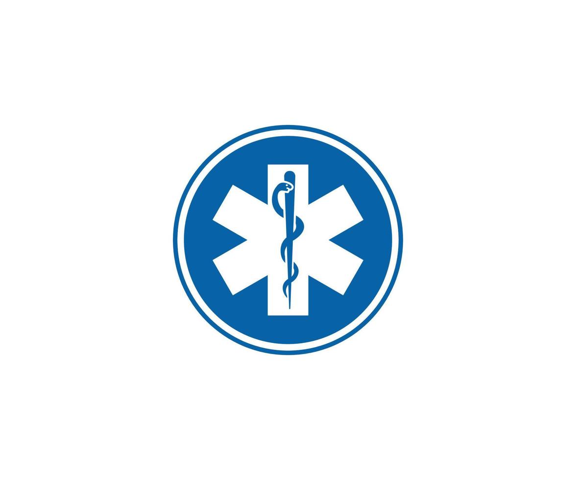 símbolo médico de la emergencia, vector icono sobre fondo blanco.