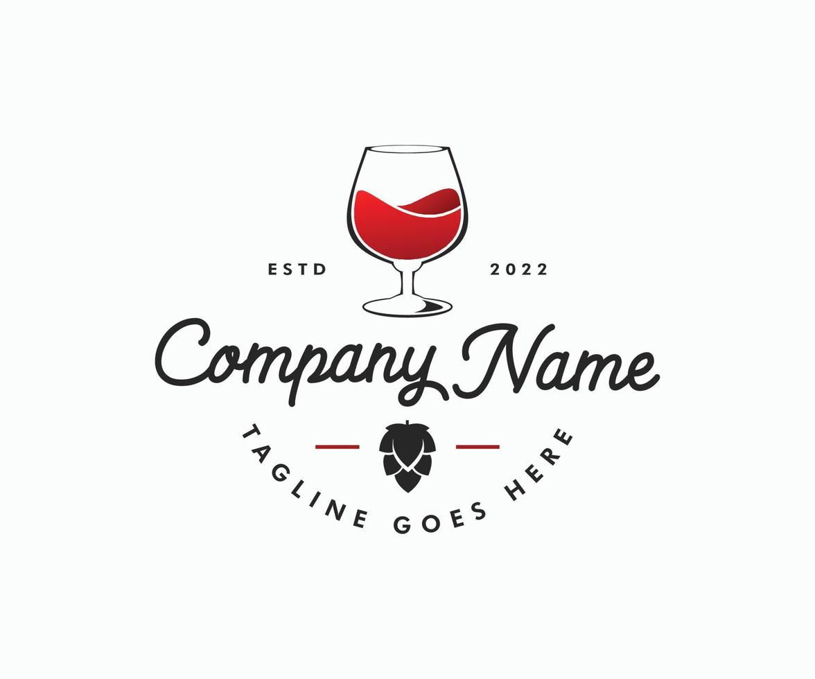 vector de logotipo de vino en un estilo limpio, moderno y elegante