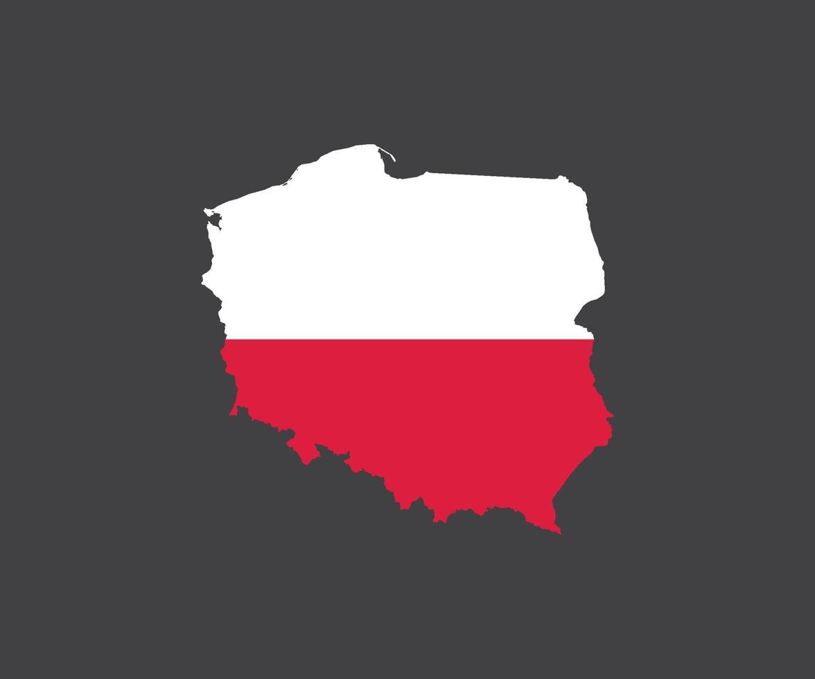 Map of Poland in the colors of the flag vector