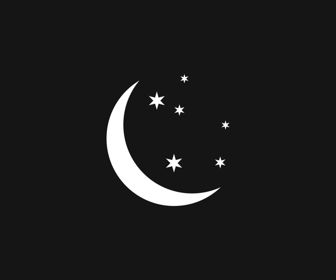 icono de vector de luna y estrellas