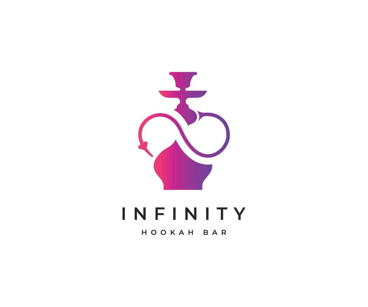 Hookah Bar logo design template on white background vector