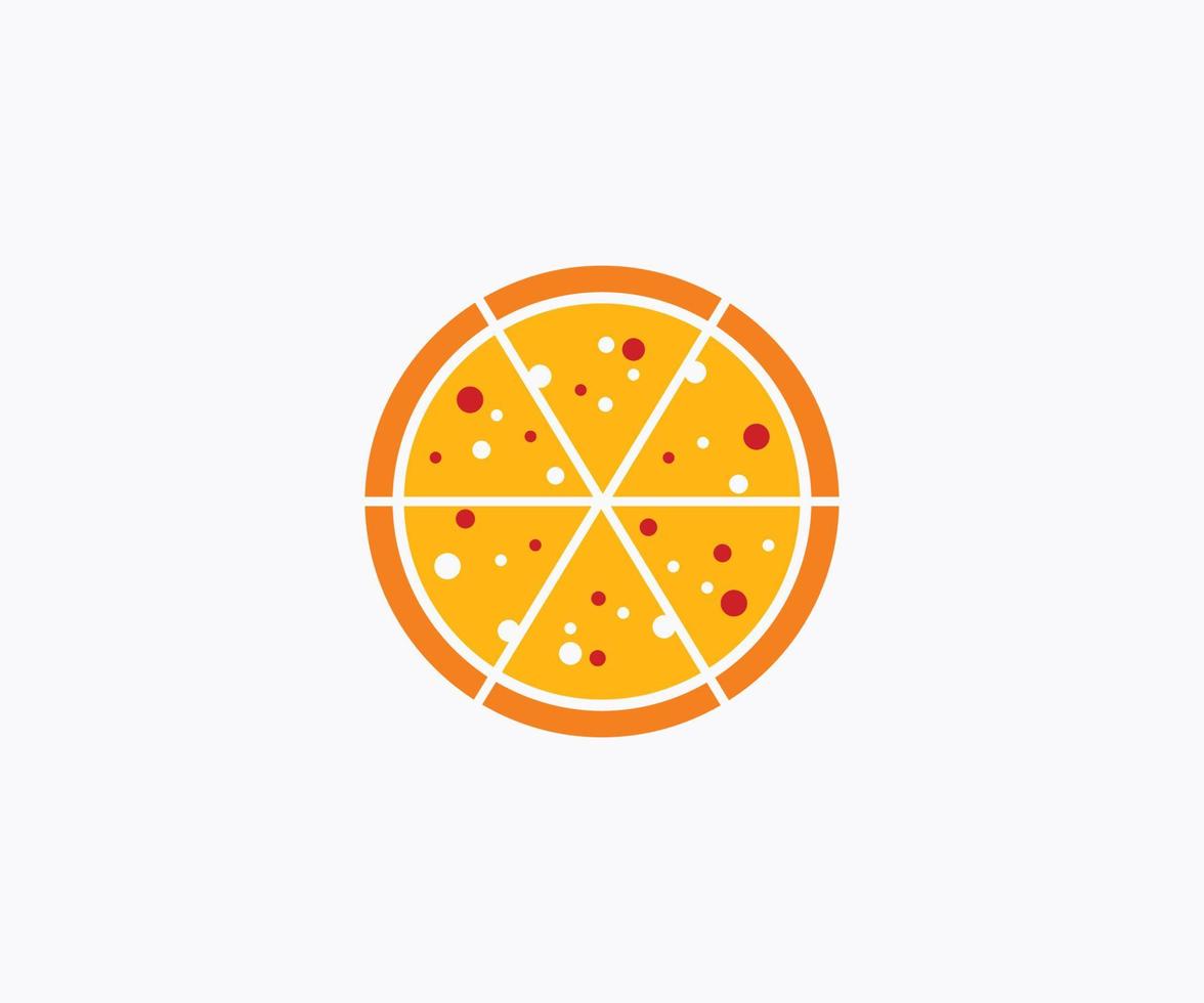 diseño de vector de icono de pizza. pizza, icono de vector de comida rápida sobre fondo blanco.