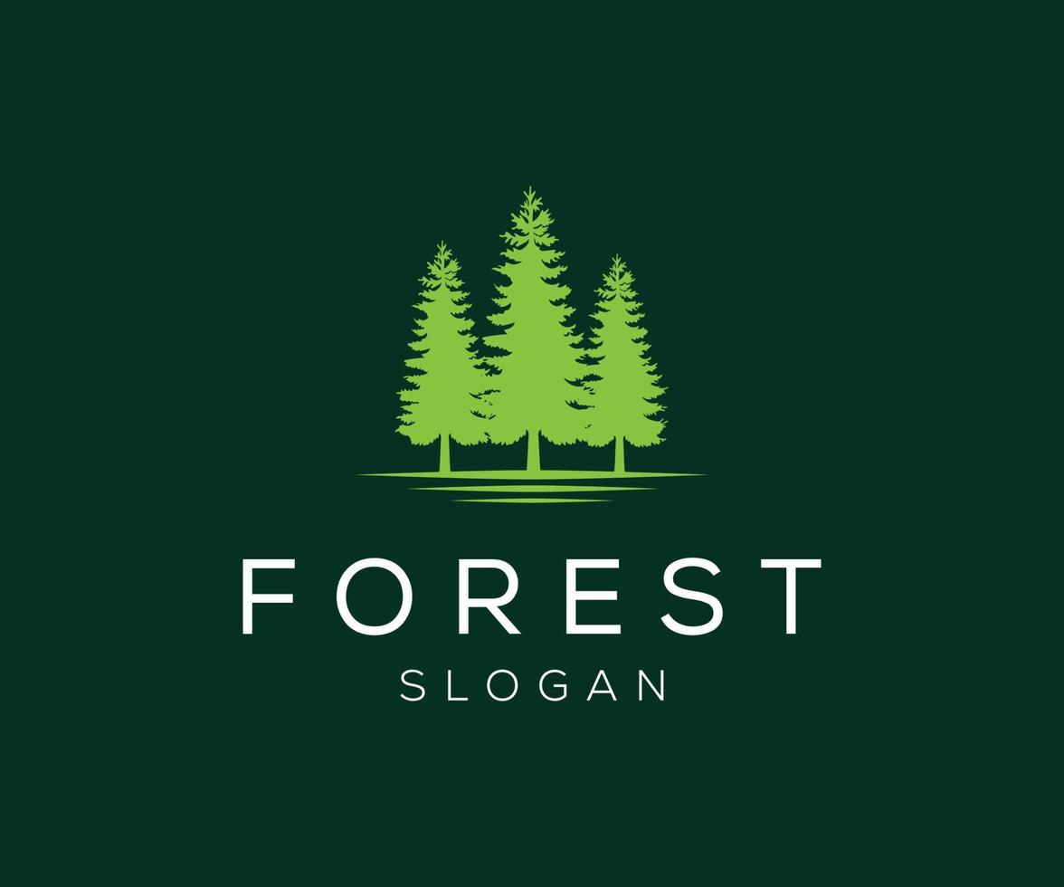 logotipo del bosque de pinos. plantilla de logotipo de árbol forestal vector