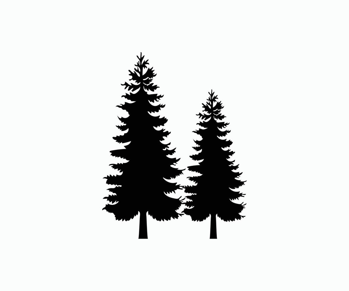 Black pine tree icon vector template