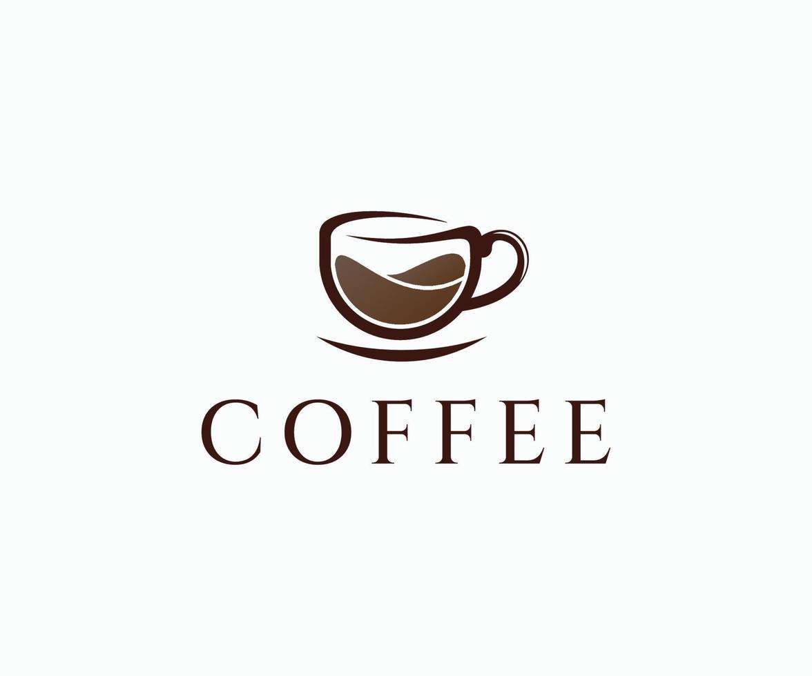 Coffee Logo icon design minimal style illustration. vector