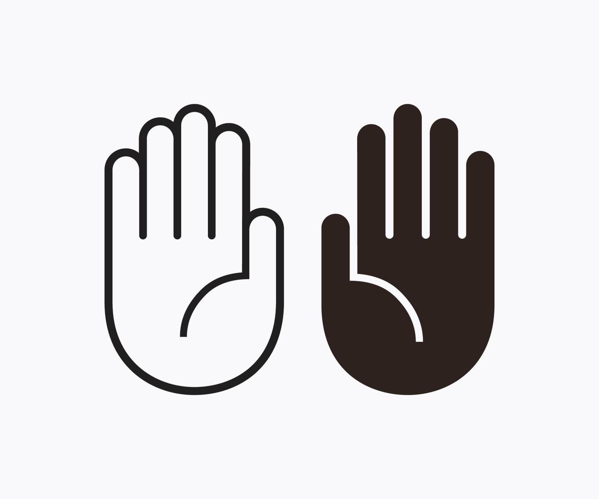 Hand icon stop symbol vector icon on white background
