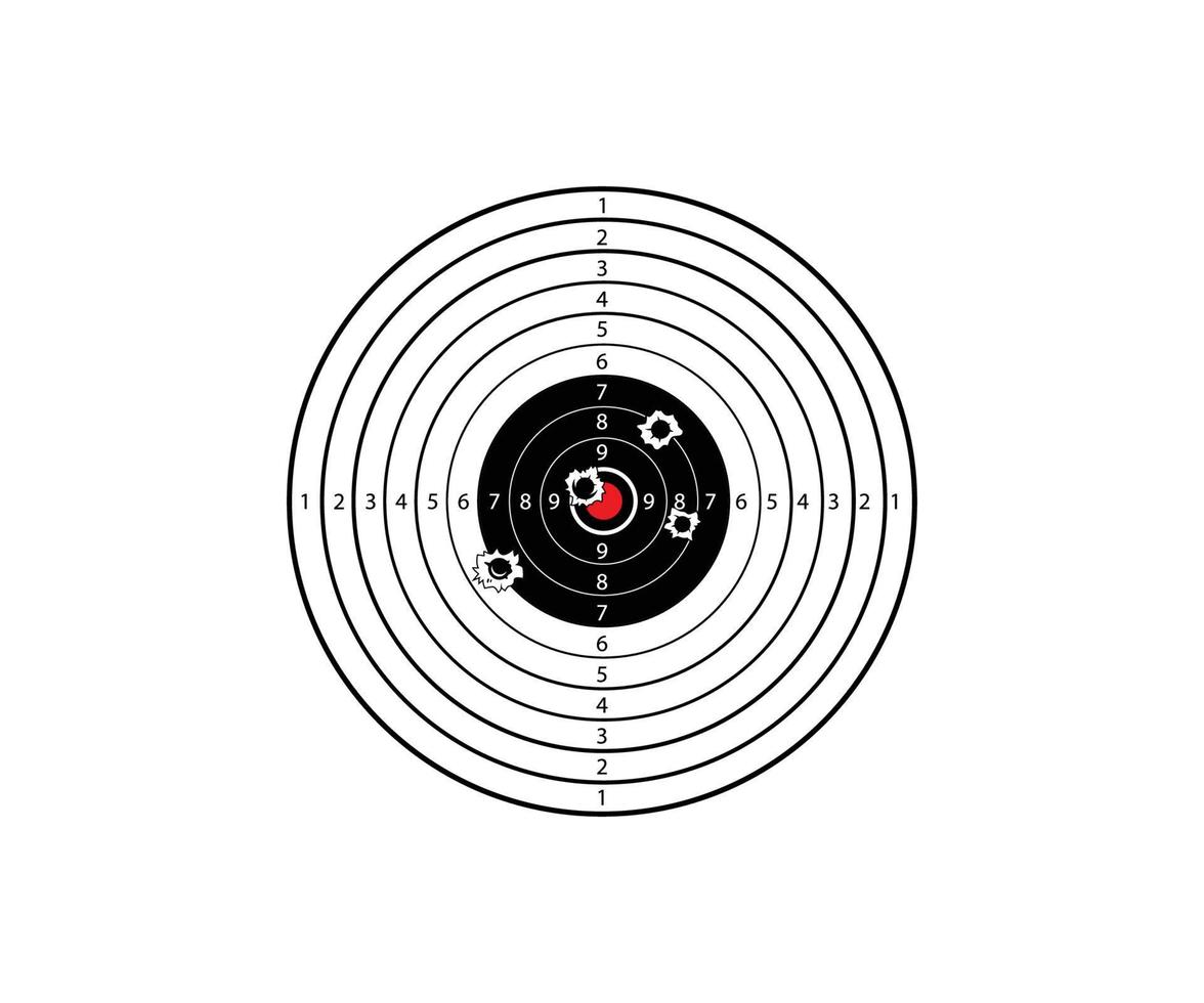 tiro al blanco con agujero de bala, vector