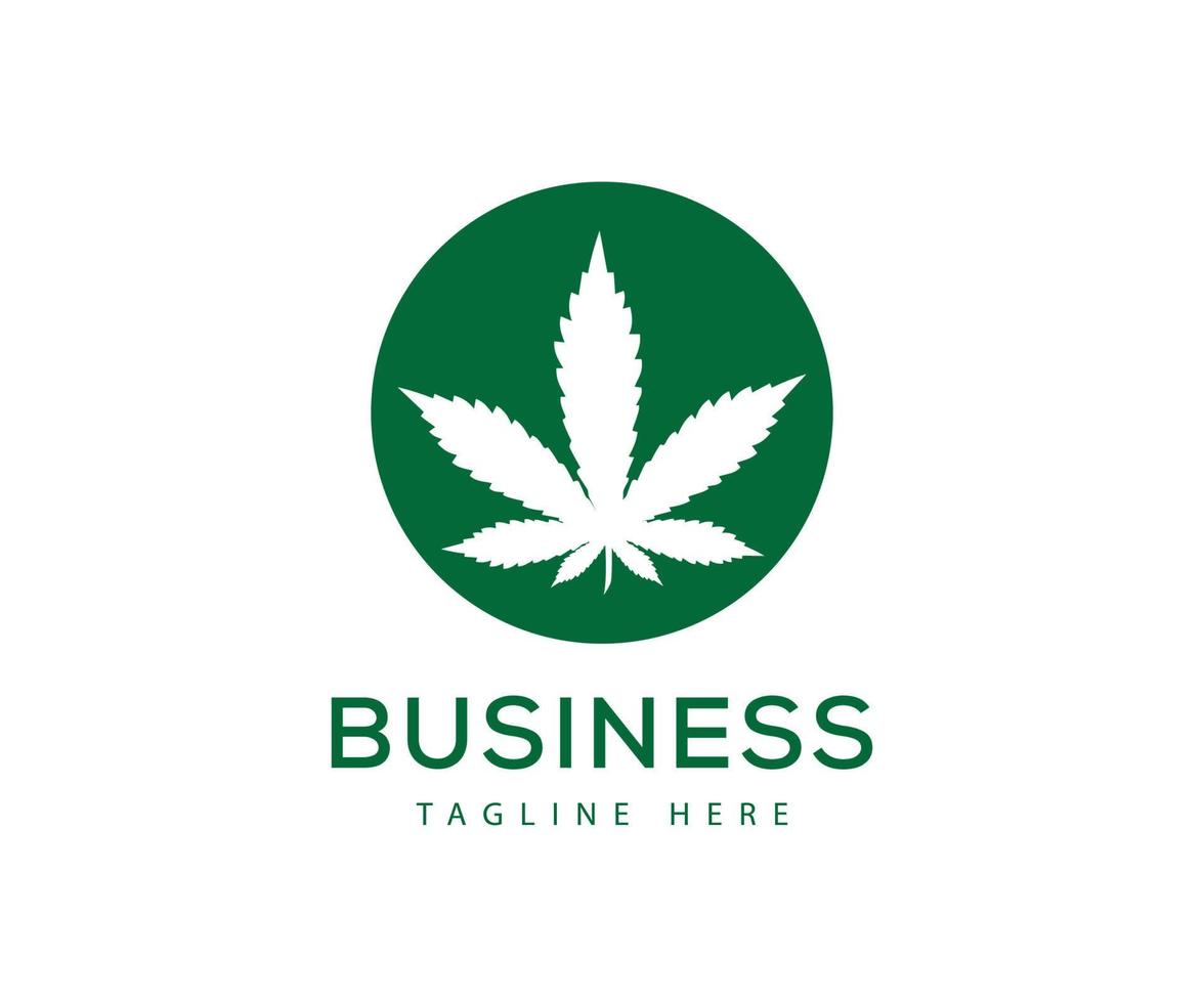 Marijuana cannabis logo design vector