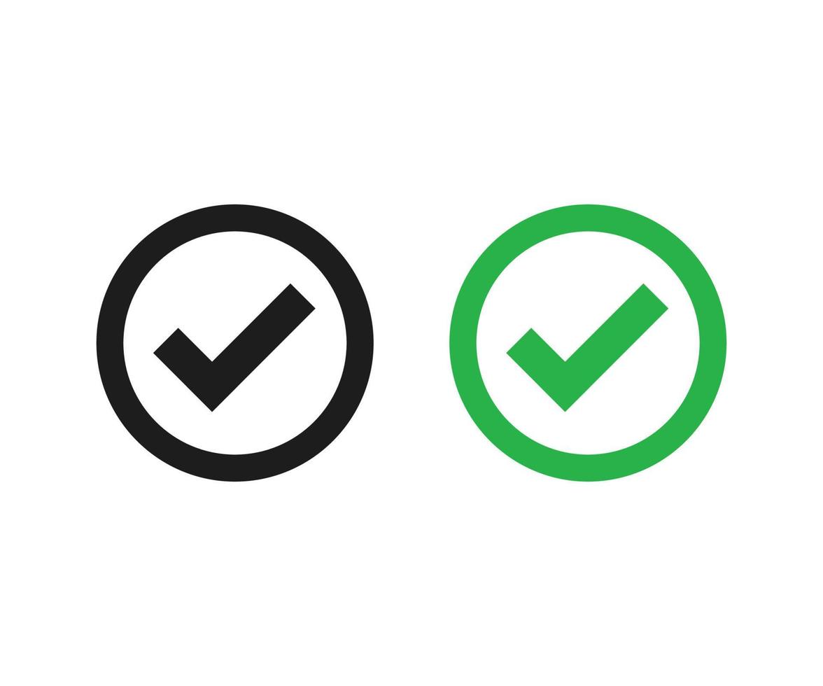 Green checkmark icon checkmark in circle Vector set