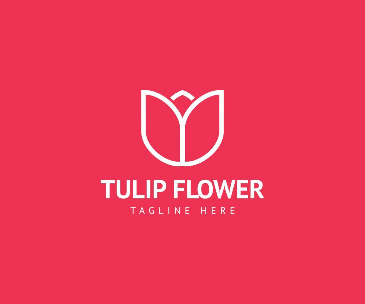 simple tulip flower logo vector design template