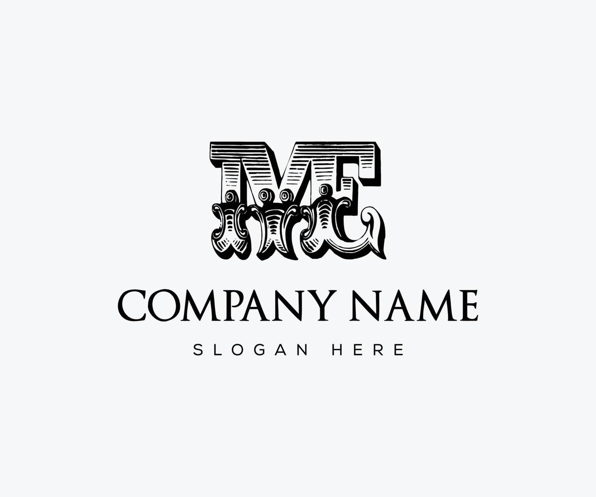 ME Letter Logo Design vector