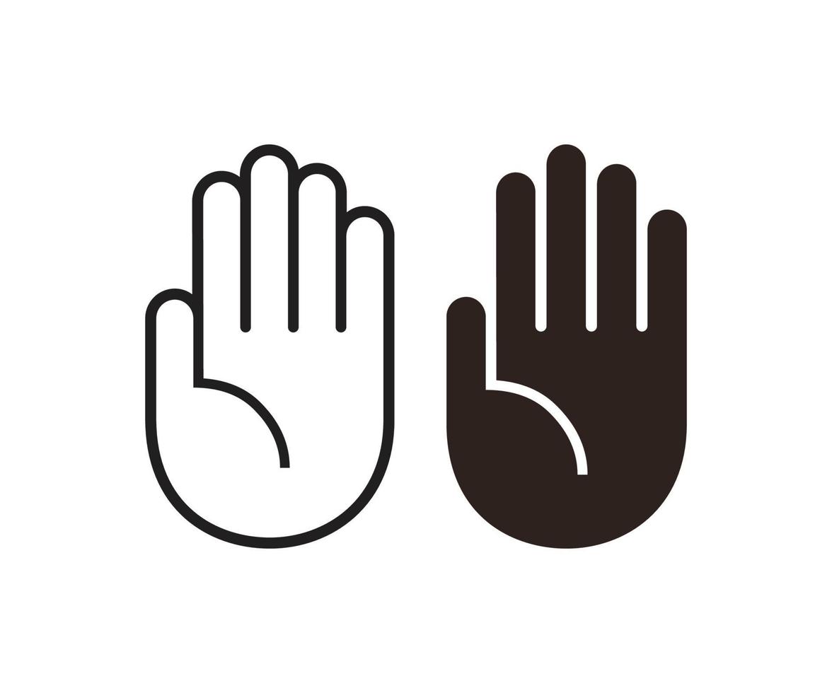 Hand icon stop icon vector