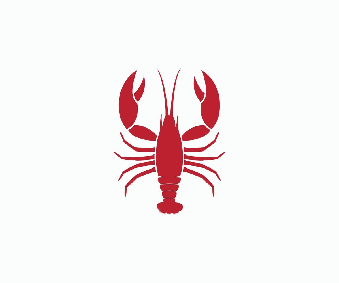 icono de langosta de mar estilo simple. plantilla de vector de diseño de logotipo de icono de cangrejo.