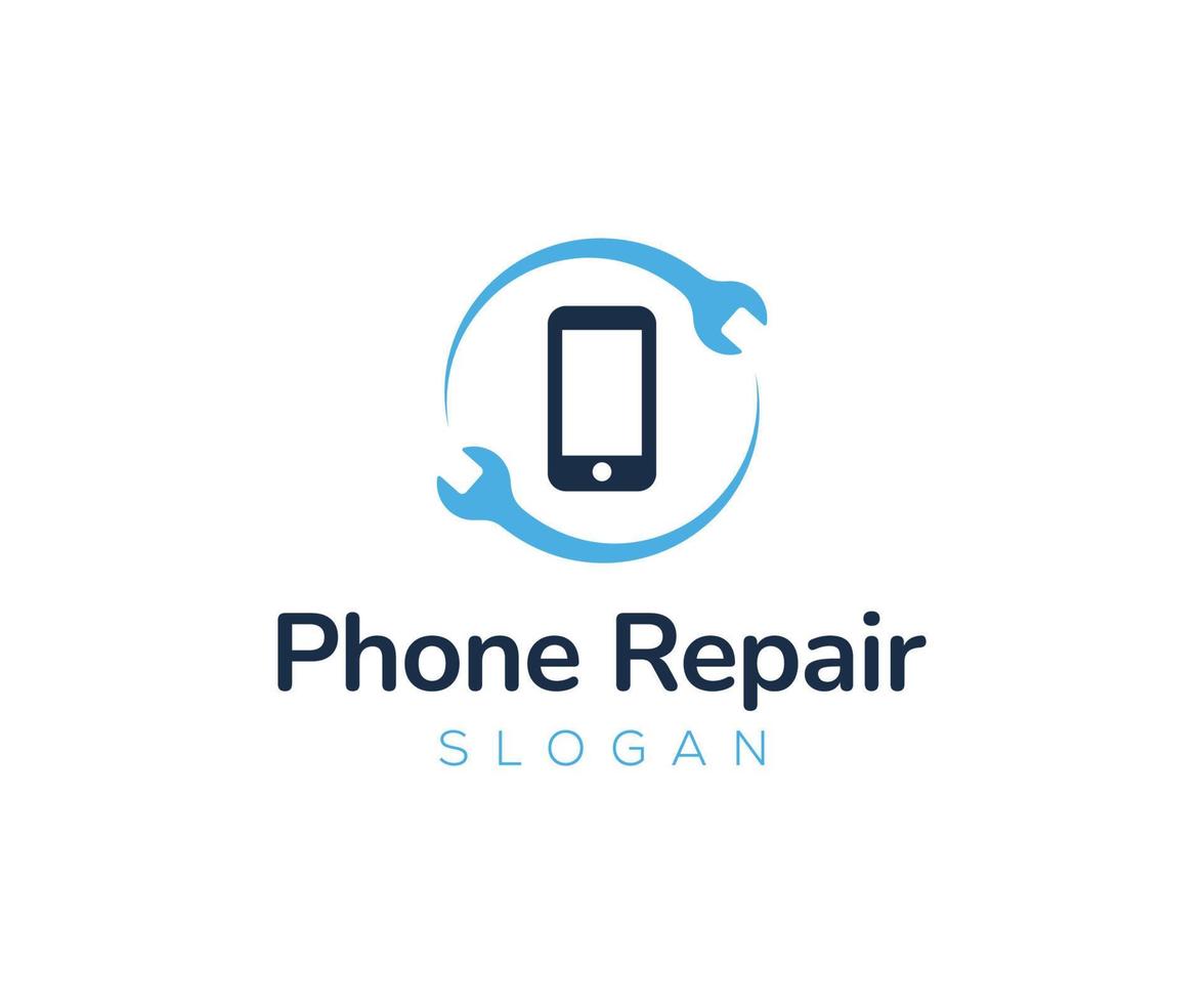 logotipo de reparación de teléfonos. plantilla de logotipo de reparación móvil vector
