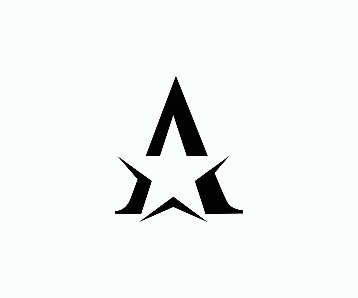 letra estrella un diseño de icono de logotipo. plantilla de diseño de logotipo de estrella. vector