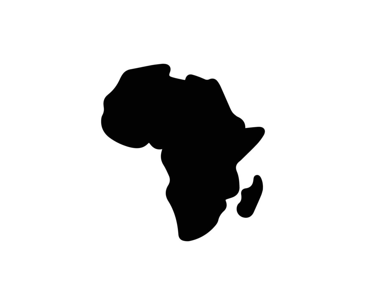 mapa de áfrica icono color negro estilo plano vector