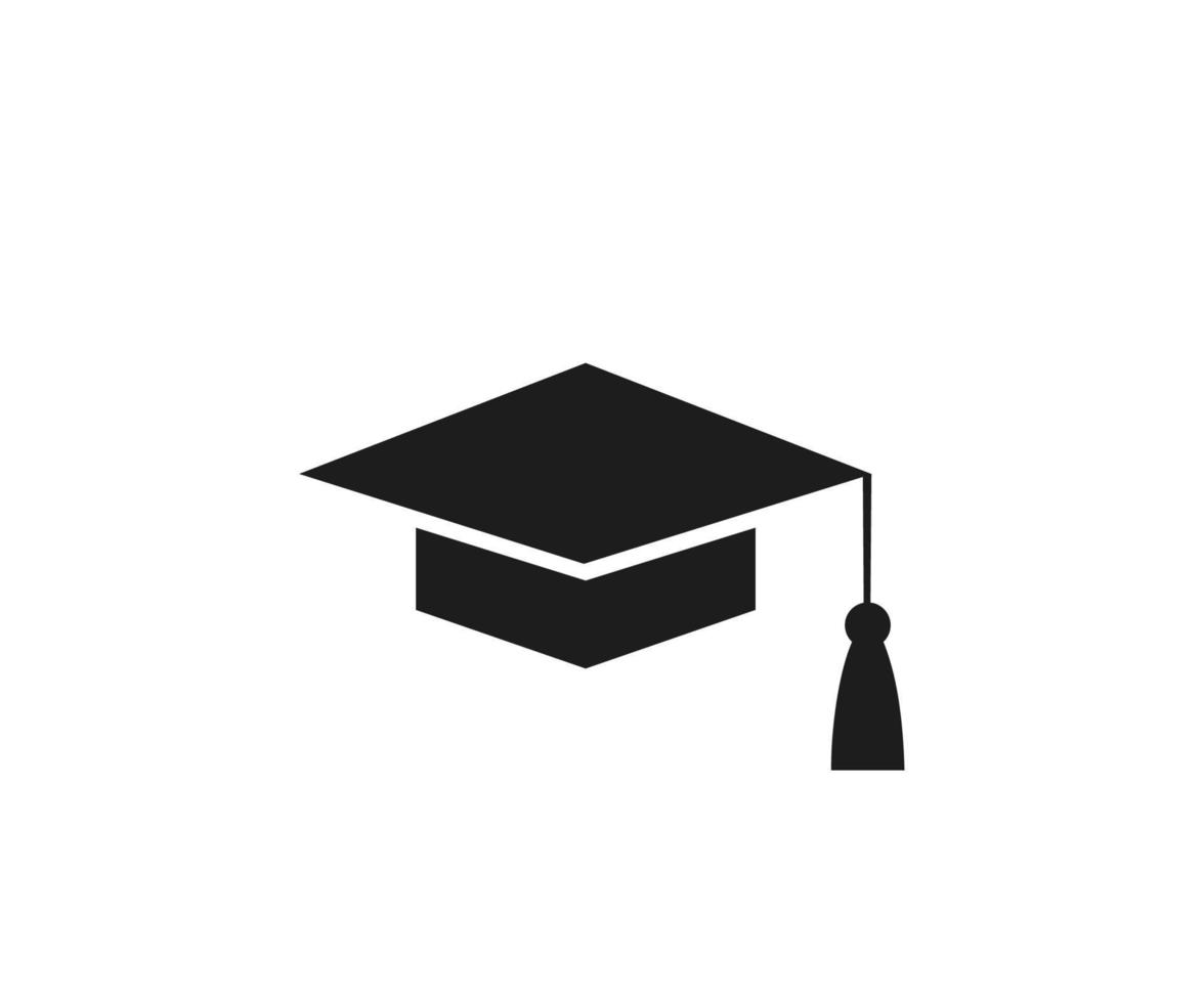 vector de icono de silueta de gorra de graduación