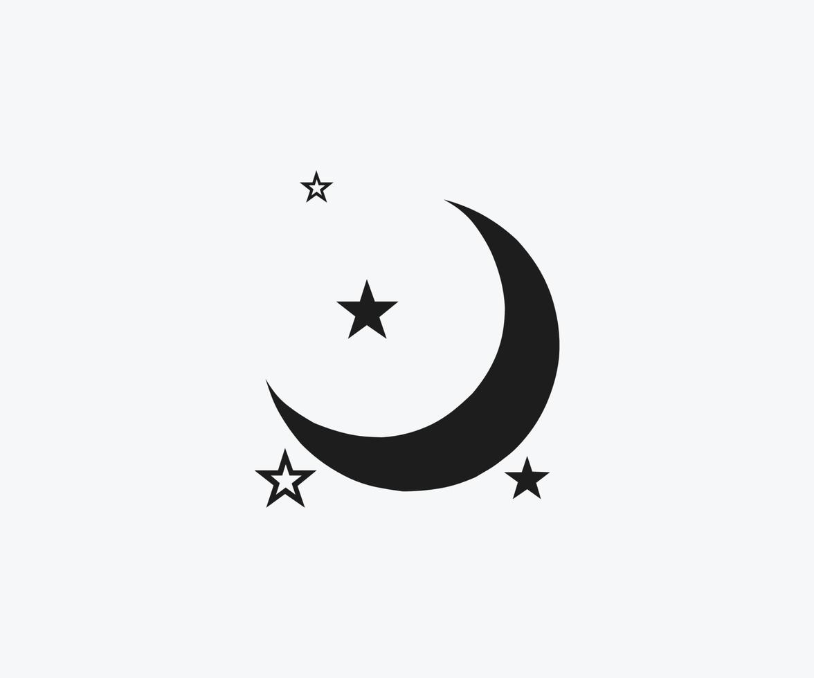 Moon And Stars Icon Template vector