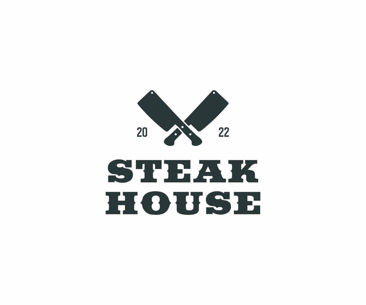 Steak house logo. Simple illustration of steak house vector logo for web design isolated on white background