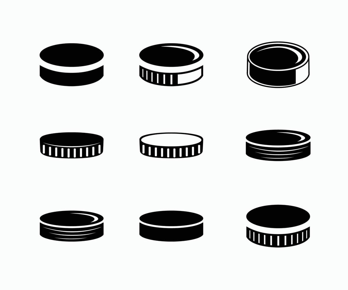 Ice Hockey Pucks Set Icon vector