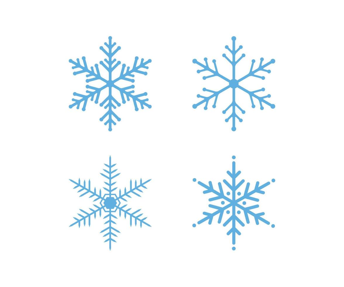 Snowflakes Set for Christmas winter design. Vector illustration