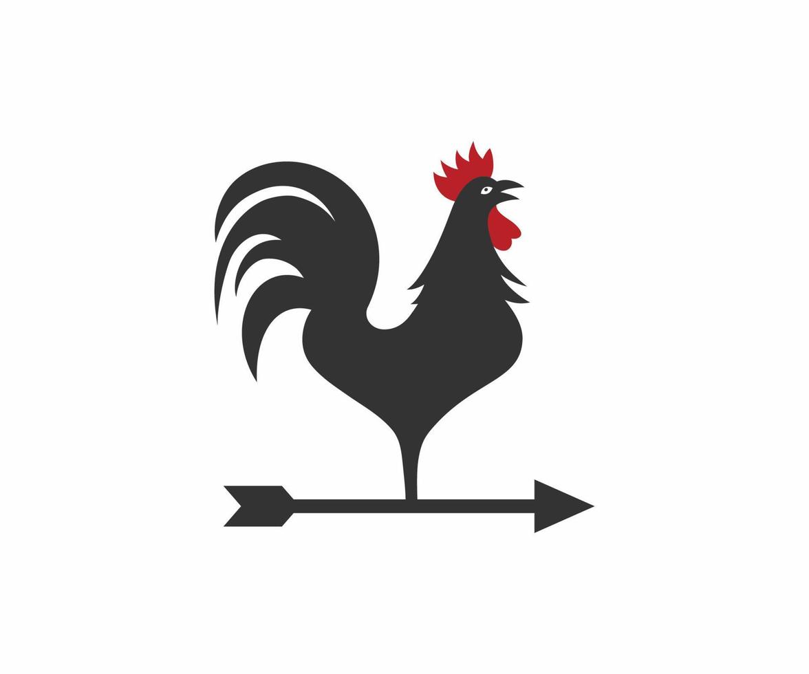 Rooster with Arrow icon Template. vector