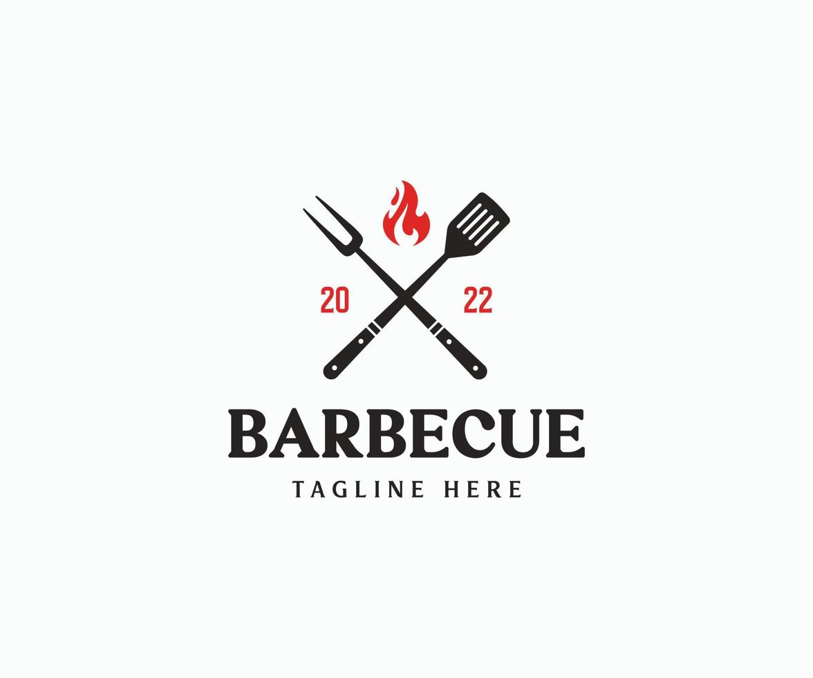 Ilustración de stock de logotipo de fiesta de barbacoa y parrilla. ilustración de insignia. vector