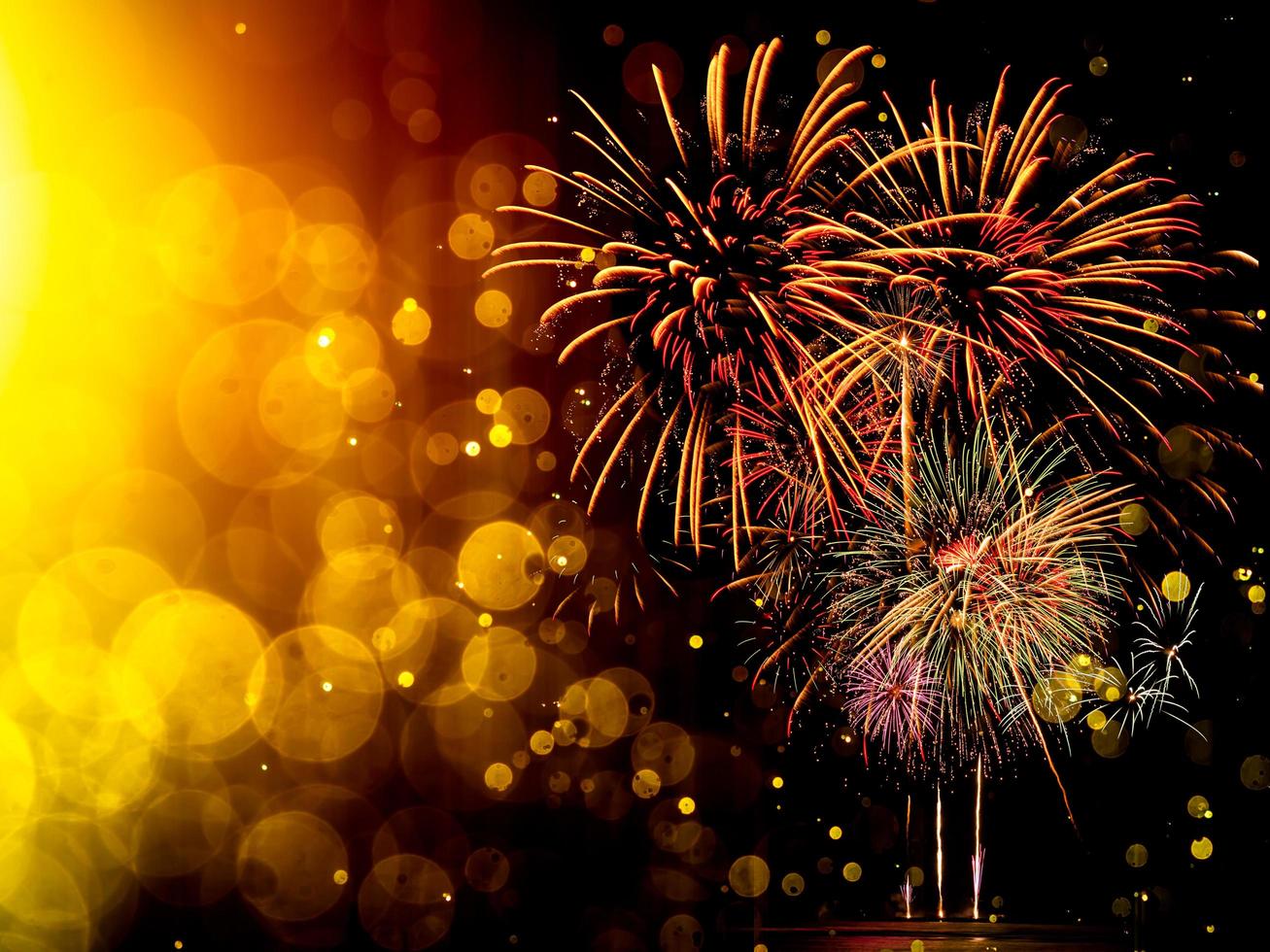 Fireworks with Abstract bokeh background photo