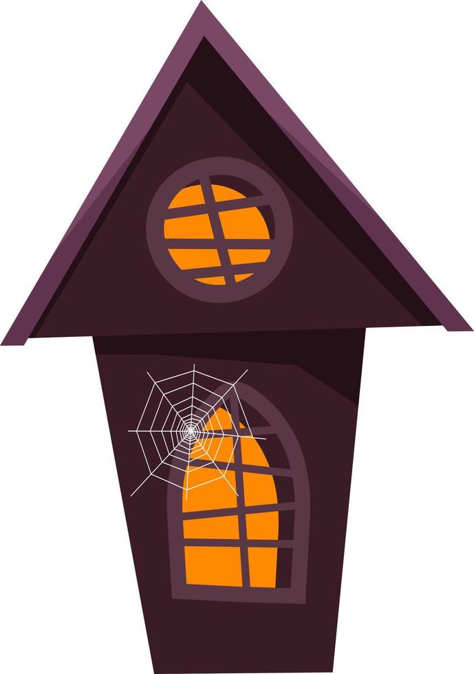 Halloween house with cobwebs. vector