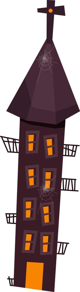 Halloween house with cobwebs. vector