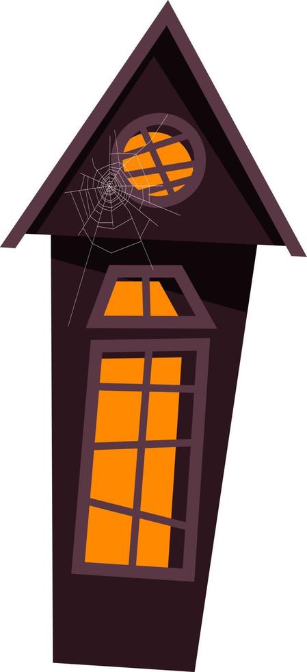 Halloween house with cobwebs. vector