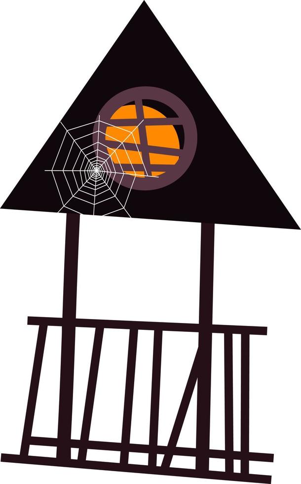 Halloween house with cobwebs. vector