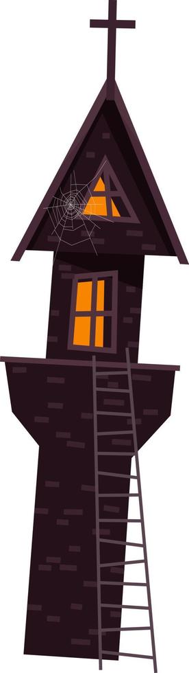 Halloween house with cobwebs. vector