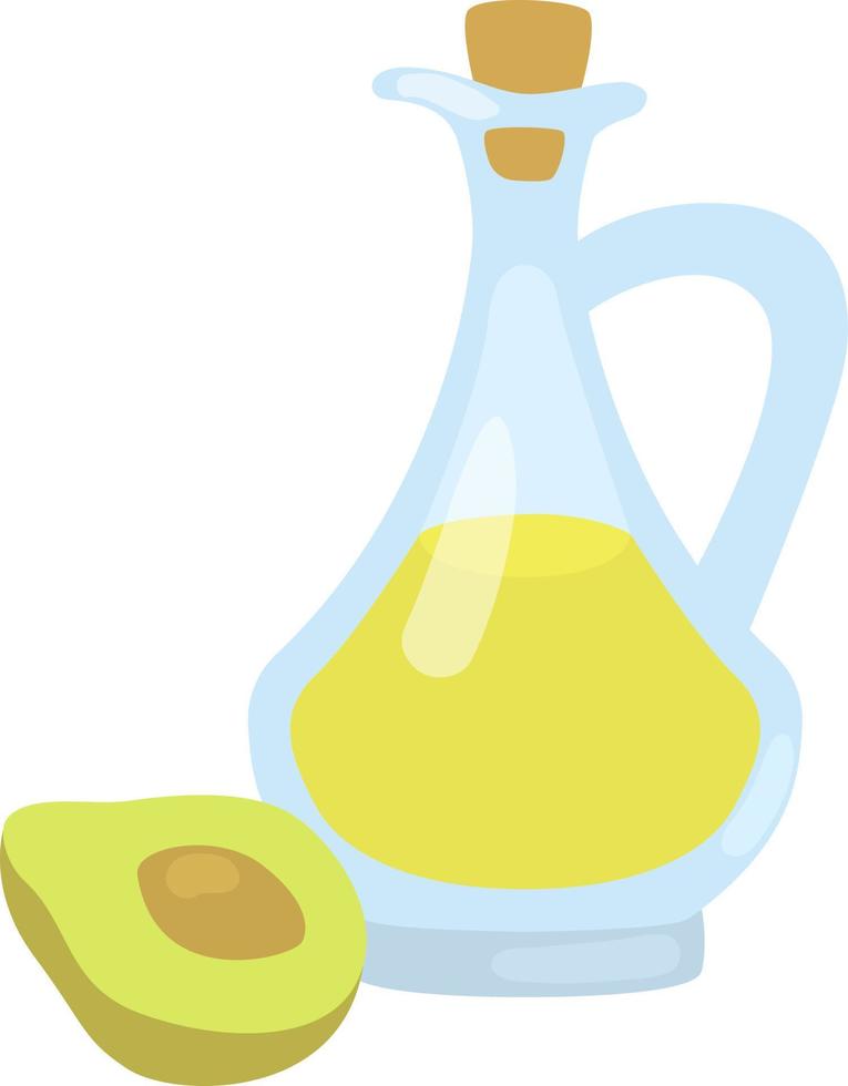 Avado oil in a glass bottle. vector