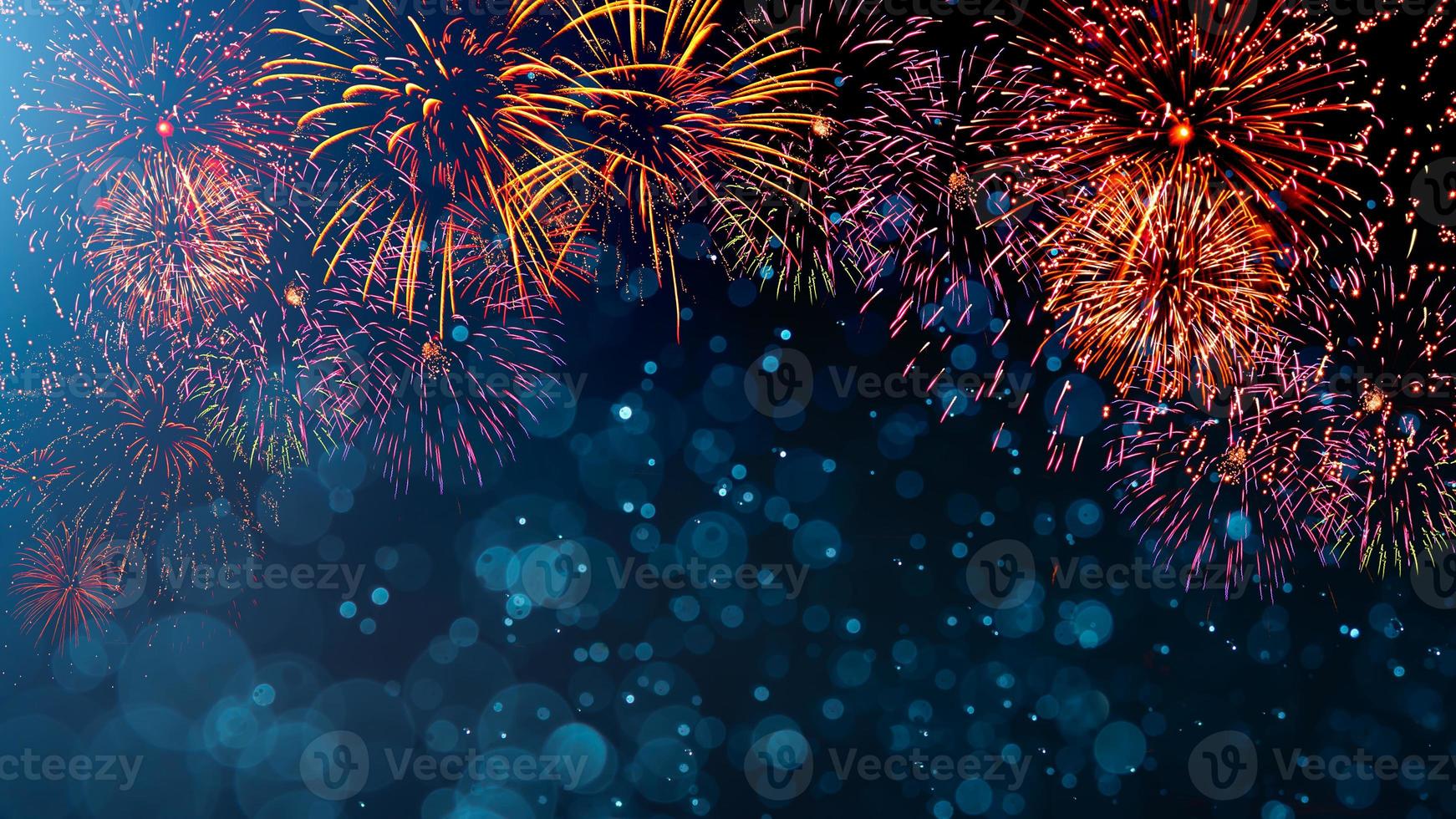 Fireworks with Abstract bokeh background photo