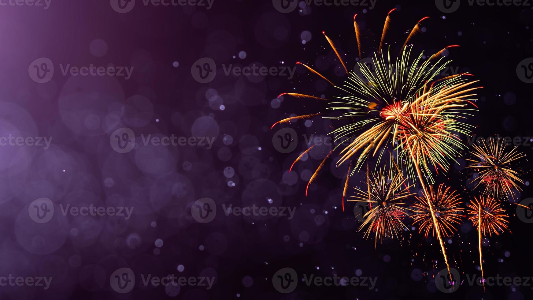 Fireworks with Abstract bokeh background photo