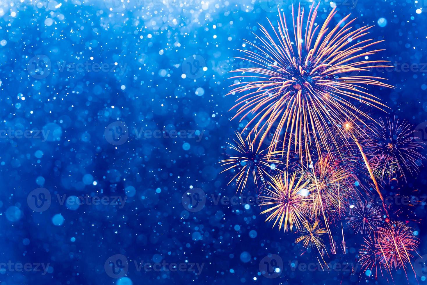 Fireworks with Abstract bokeh background photo
