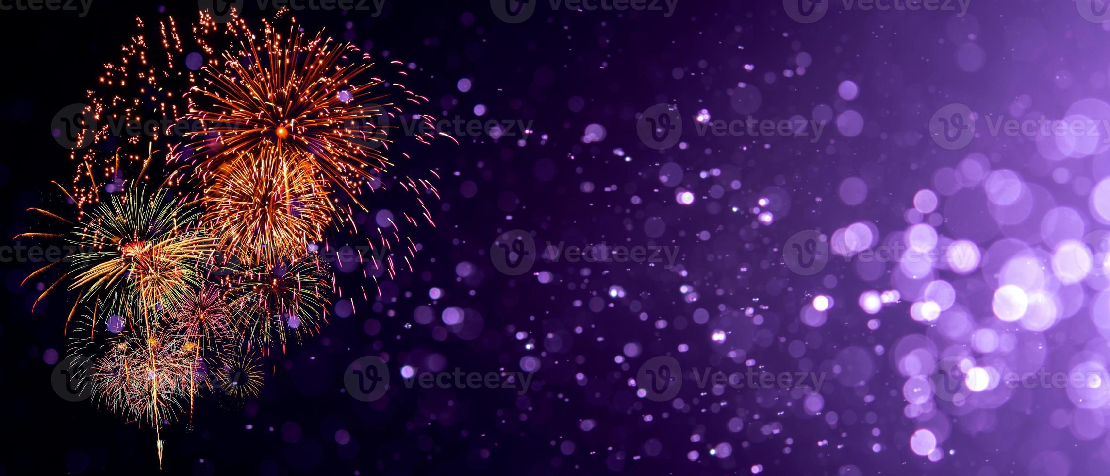 Fireworks with Abstract bokeh background photo