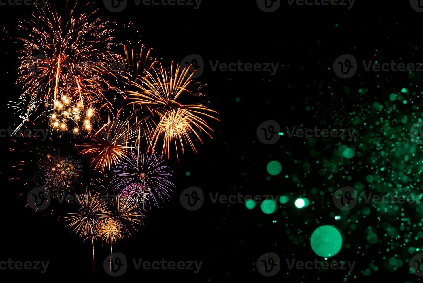 Fireworks with Abstract bokeh background photo