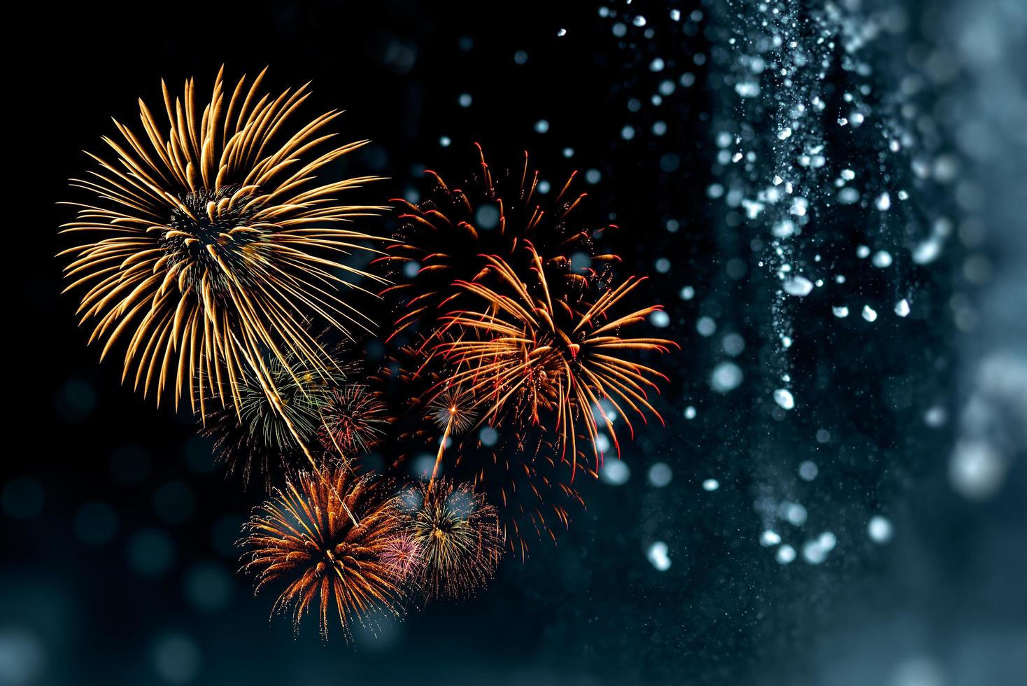 Fireworks with Abstract bokeh background photo