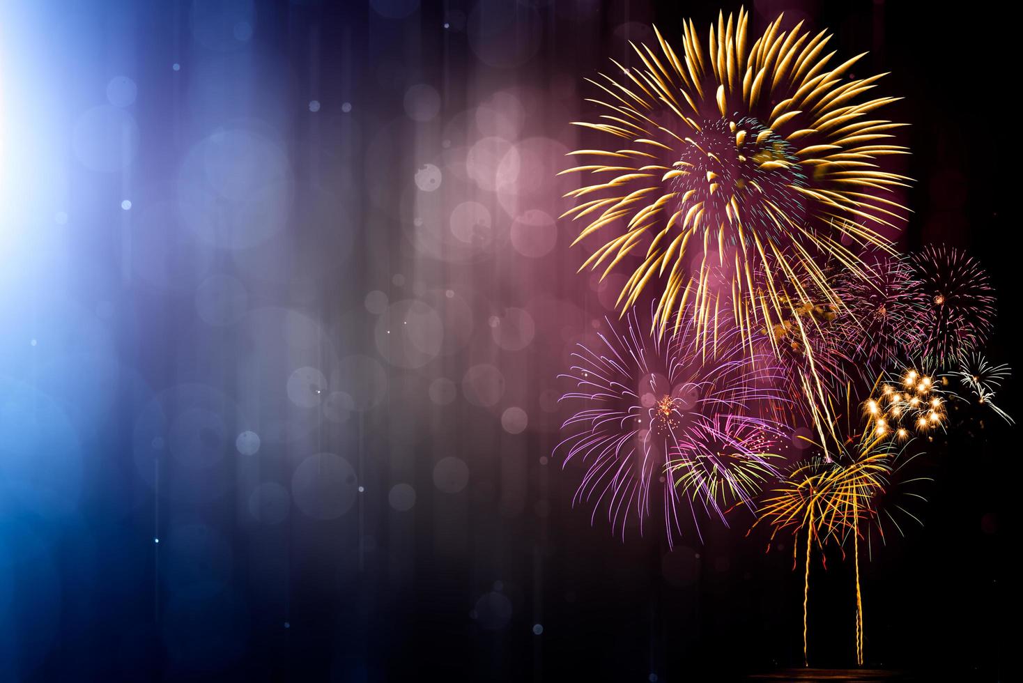 Fireworks with Abstract bokeh background photo